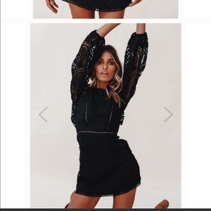 Selfie Leslie Heart Crochet Overlay Dress